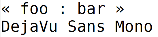 three different spaces using DejaVu Sans Mono font in emacs on windows